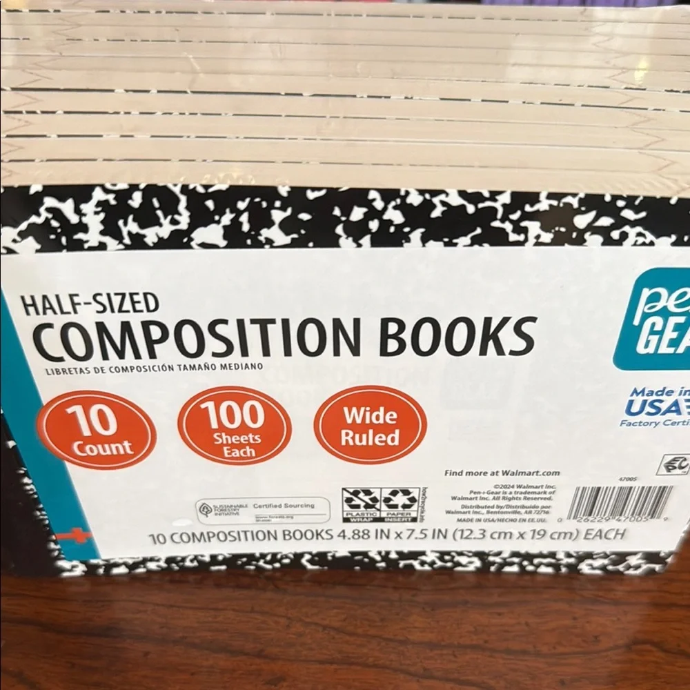 NWT Pen+Gear Half Sized Black and White Composition Books (10)